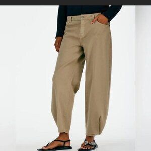 Tibi Cotton Brill Brancusi pants in dark clay, size 27